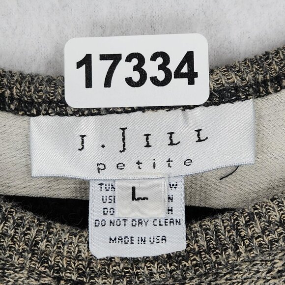J Jill Dress Womens Large Petite Gray Black Vintage Cotton Sweater Maxi USA Made - Picture 9 of 12